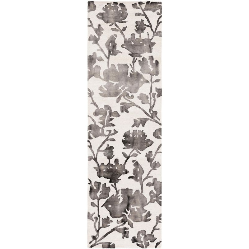 Dip Dye DDY716 Hand Tufted Runner Rug - Ivory/Charcoal - 2'3"x8' - Safavieh.