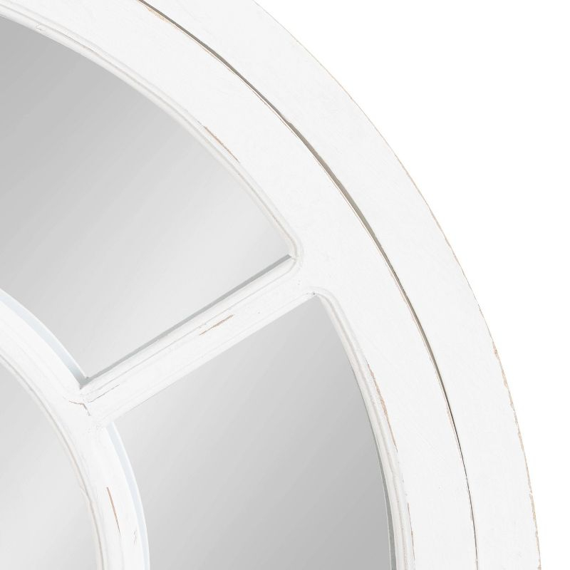 28"x44" Boldmere Arch Wall Mirror White - Kate & Laurel All Things Decor: Rustic Farmhouse Windowpane