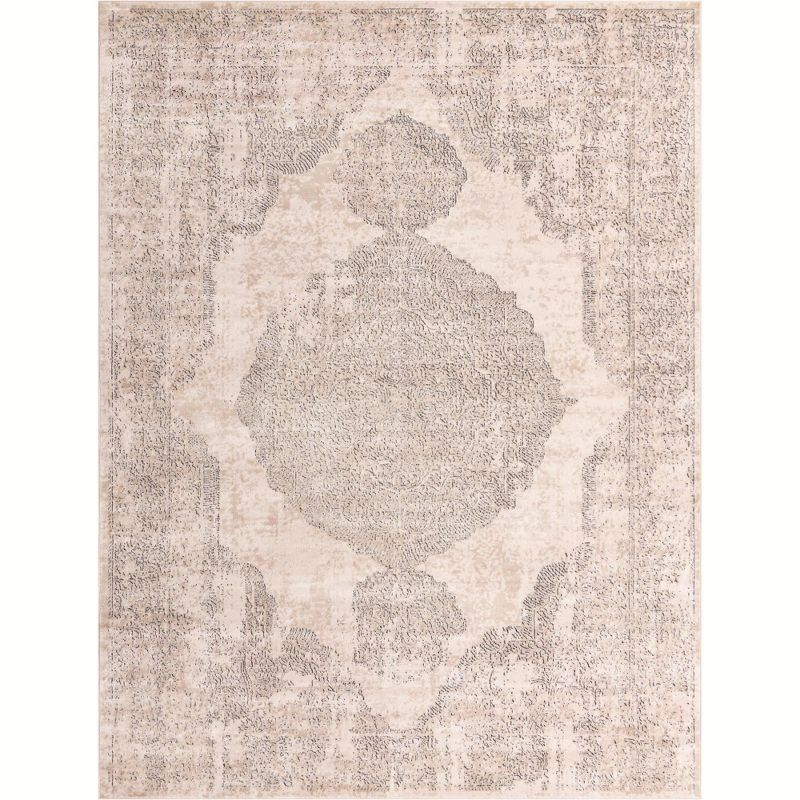 Unique Loom Portland Collection Area Rug - Woodburn (10'  x 13' 1" Rectangle Ivory/Beige)