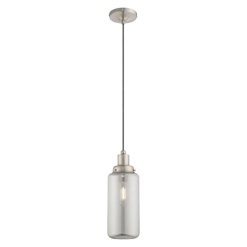 Livex Lighting Art Glass 1 - Light Pendant in  Brushed Nickel