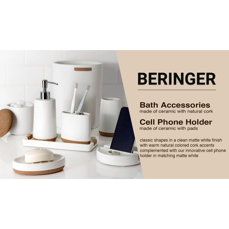 Beringer Soap Dish White - Allure Home Creations: Ceramic Bathroom Tray, Hand Wash Care, Solid Pattern
