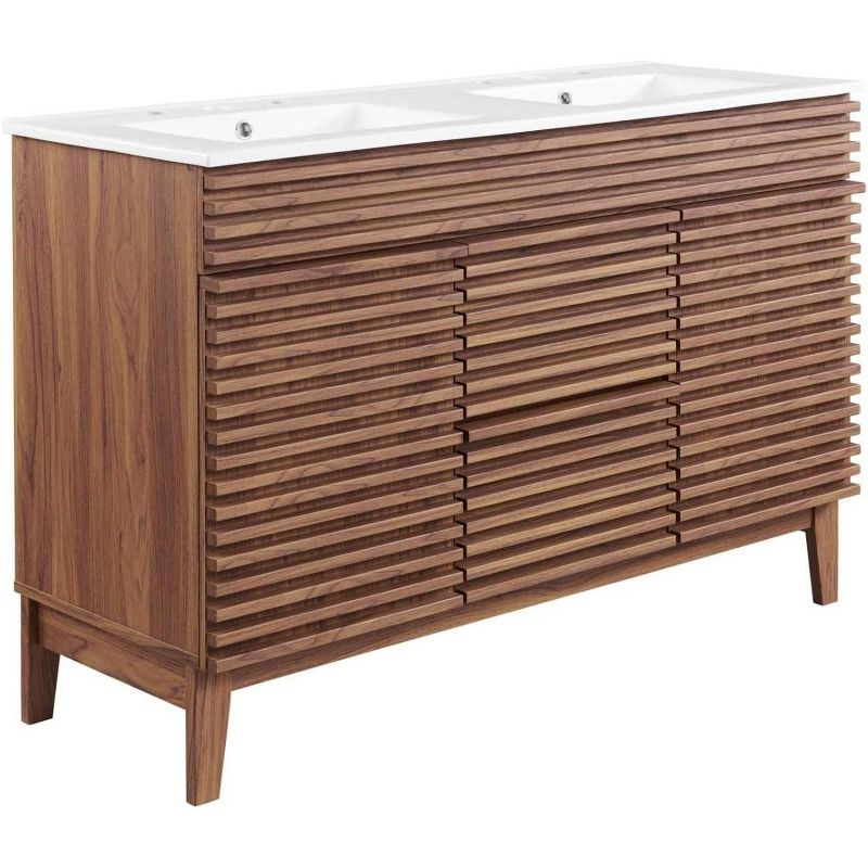 48'' Double Bathroom Vanity with Carrara Marble Top