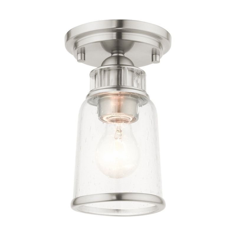 Livex Lighting Lawrenceville 1 - Light Flush Mount in  Brushed Nickel