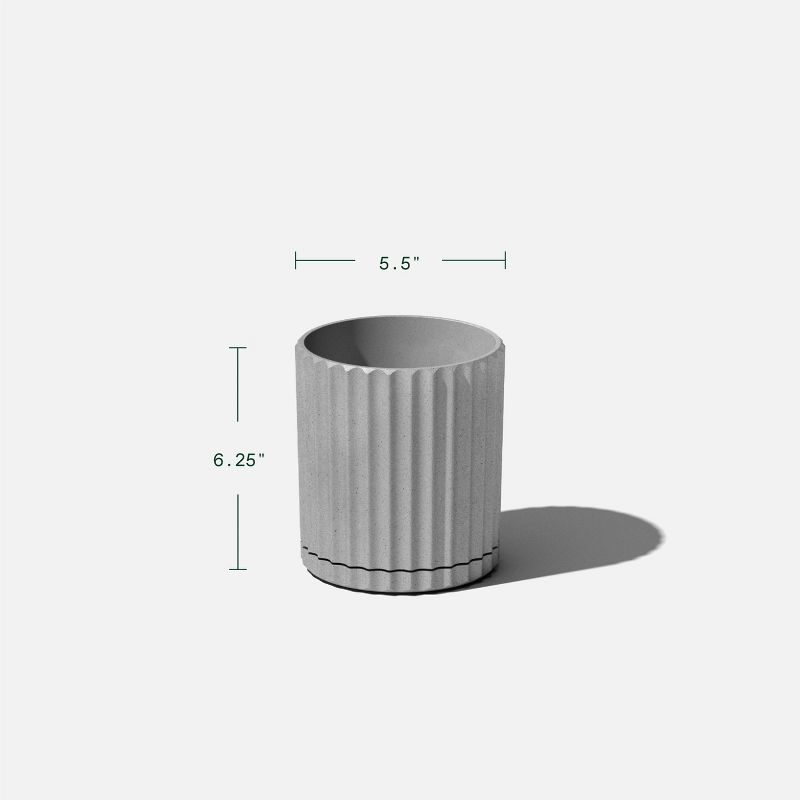 Veradek Mason Series Demi 6" Plastic-Stone Planter - Gray