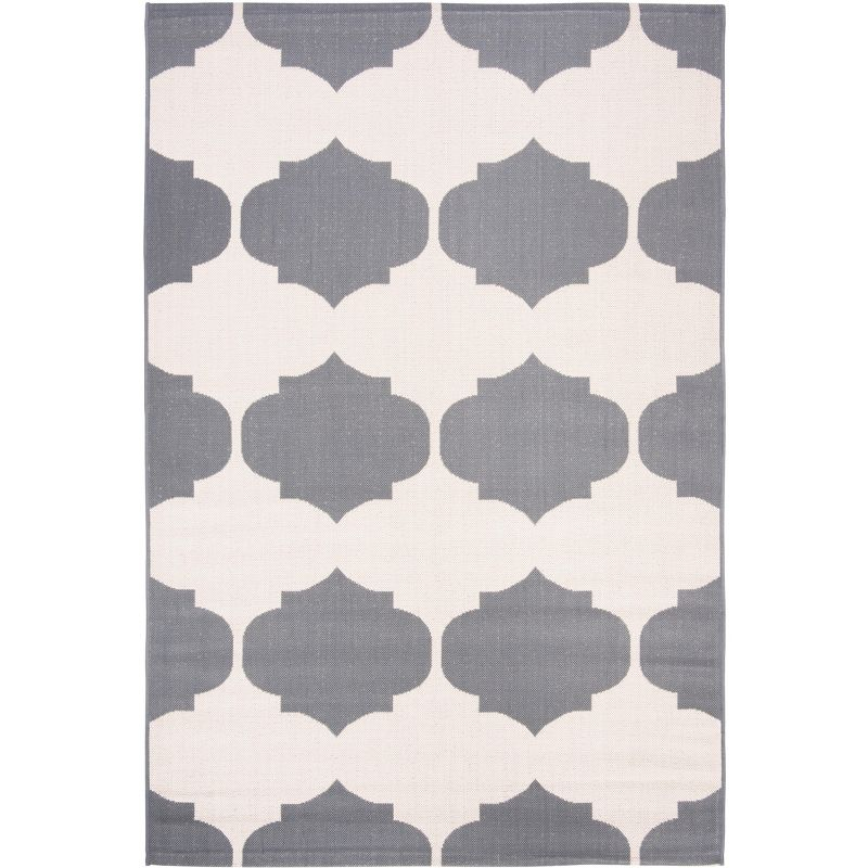 Courtyard CY6162 Power Loomed Indoor and Outdoor Area Rug - Beige/Anthracite - 5'3"x7'7" - Safavieh