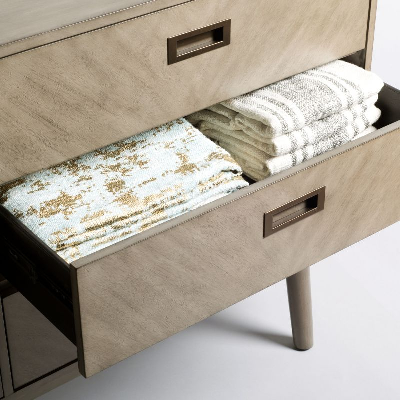 Donald 6 Drawer Mid-Centry Dresser - SFV2110 - Light Grey - Safavieh Couture