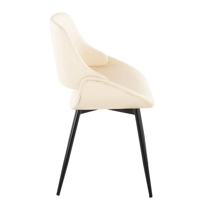 Set of 2 Fabrico Dining Chairs Black/Cream Faux Leather - LumiSource: Upholstered Metal Frame, Foam Padding