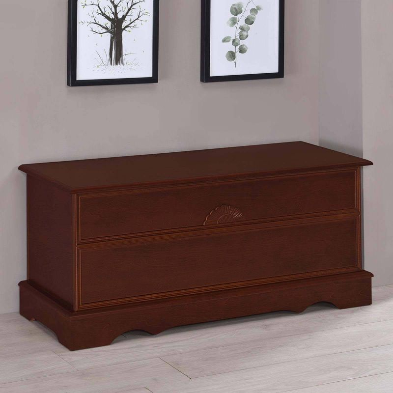 Coaster Paula Traditional Rectangular Wood Cedar Chest Warm Brown