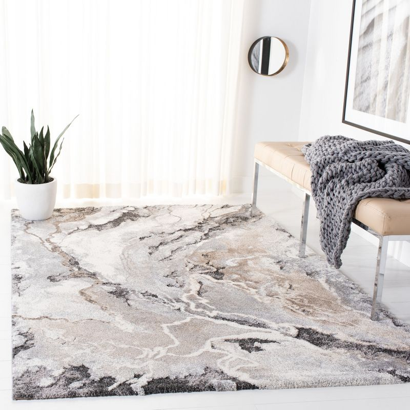 Cyrus Shag CYR121 Power Loomed Indoor Runner Rug - Grey/Beige - 2'2"x9' - Safavieh