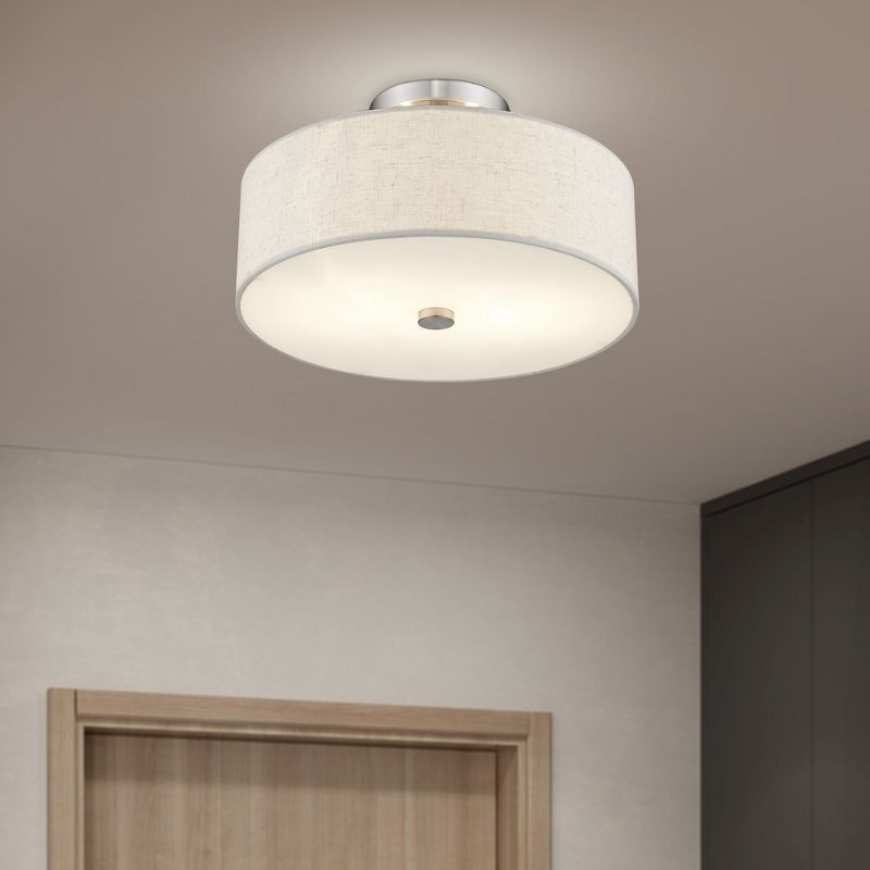 Livex Lighting Meridian 2 - Light Semi-Flush Mount in  Brushed Nickel