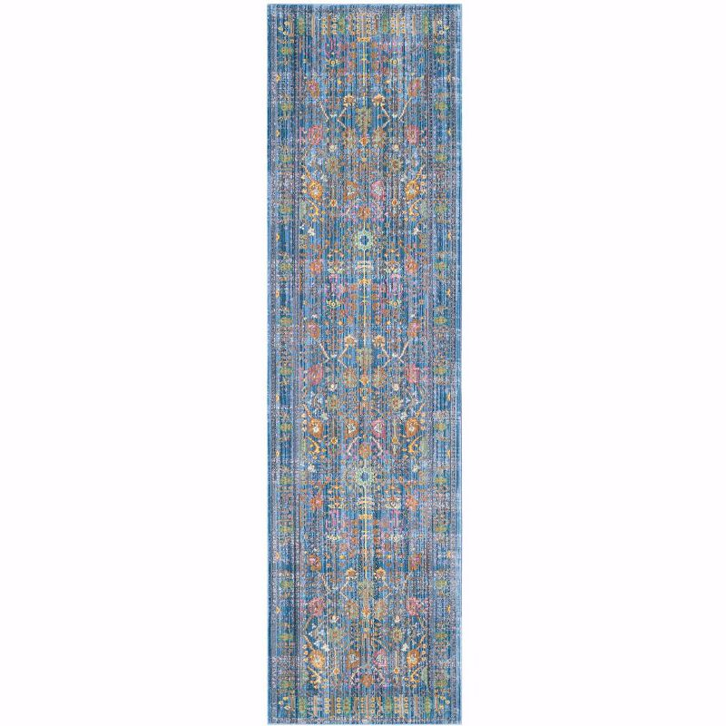 Valencia VAL108 Power Loomed Indoor Runner Rug - Blue/Multi - 2'3"x10' - Safavieh