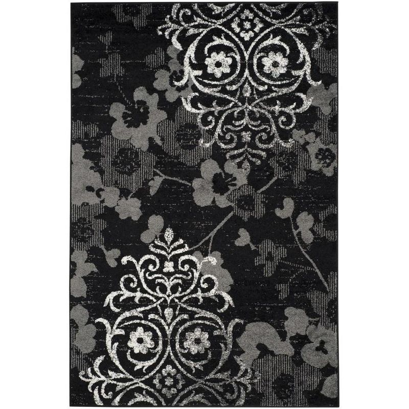 Adirondack ADR114 Machine Made Indoor Area Rug - Black/Silver - 6'x9' - Safavieh