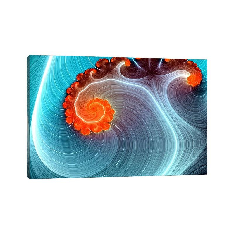 12" x 18" x 1.5" Blue Lagoon by Unknown Artist Unframed Wall Canvas - iCanvas: Modern Style Digital Abstract Art