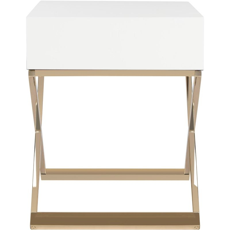 Zarina Modern Cross Leg End Table - White - Safavieh.