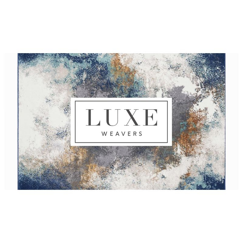 Luxe Weavers Beverly Collection Modern Abstract Blue 2x3 Area Rug