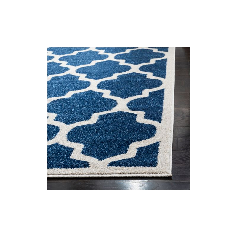 Amherst AMT420 Power Loomed Indoor Runner Rug - Navy/Beige - 2'3"x11' - Safavieh