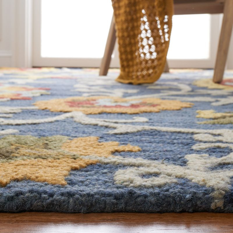 Blossom BLM401 Hand Tufted Area Rug - Navy/Multi - 6'x9' - Safavieh.