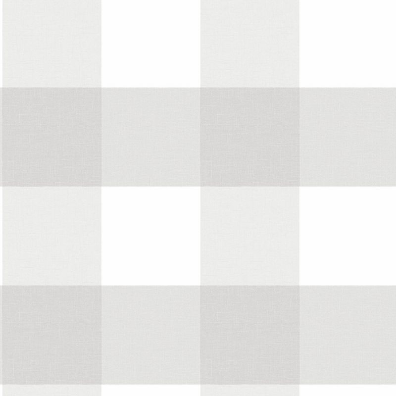 NuWallpaper Farmhouse Plaid Peel & Stick Wallpaper: Removable Vinyl, Self-Adhesive, Washable, Classic Gray Pattern, 30.75 Sq Ft Coverage