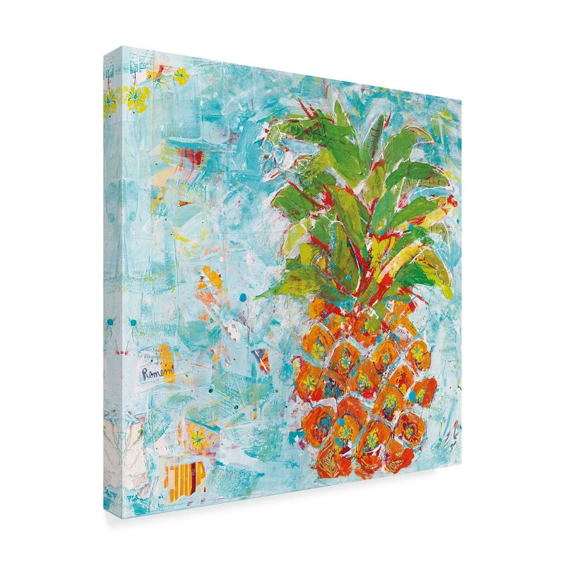 Trademark Fine Art -Kellie Day 'Pineapple Bright' Canvas Art - 18''x18''