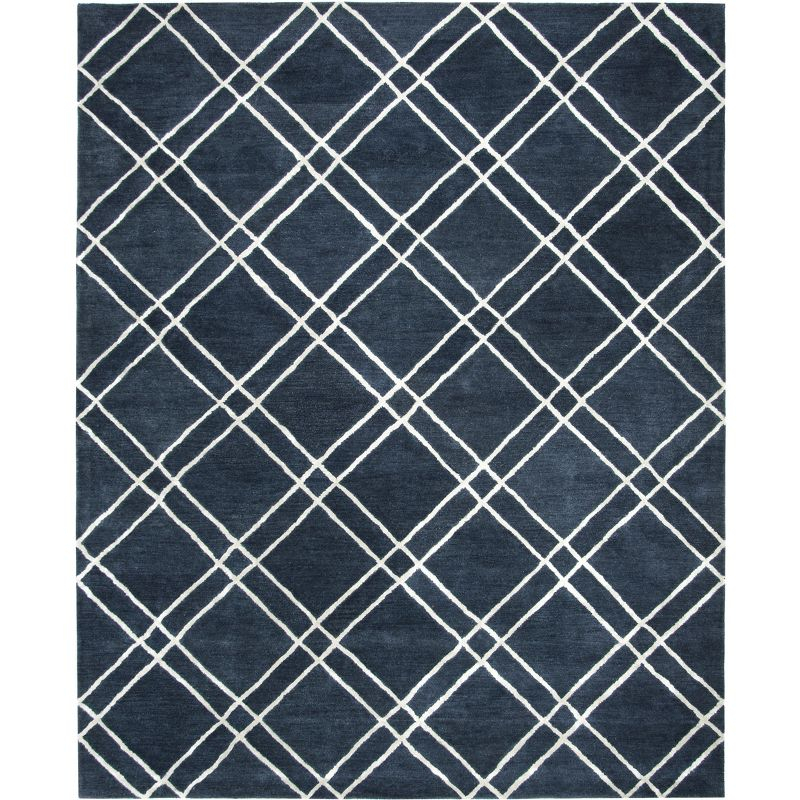 Himalaya HIM901 Hand Tufted Area Rug - Navy/Silver - 8'6"x12' - Safavieh.