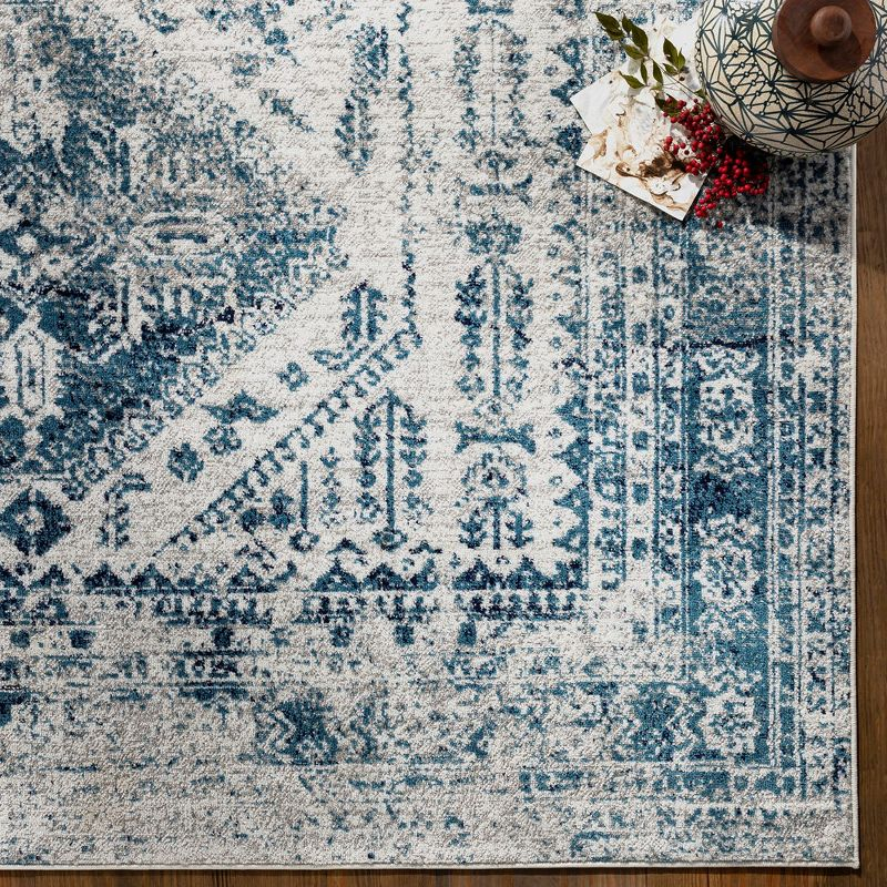 Mark & Day Jules 5'3"x5'3" Square Woven Indoor Area Rugs Sky Blue/LightGray/White/Navy