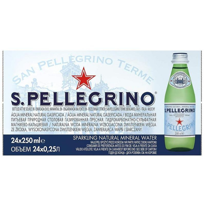 SanPellegrino Sparkling Natural Mineral Water, 8 Oz Bottle (Pack of 24)