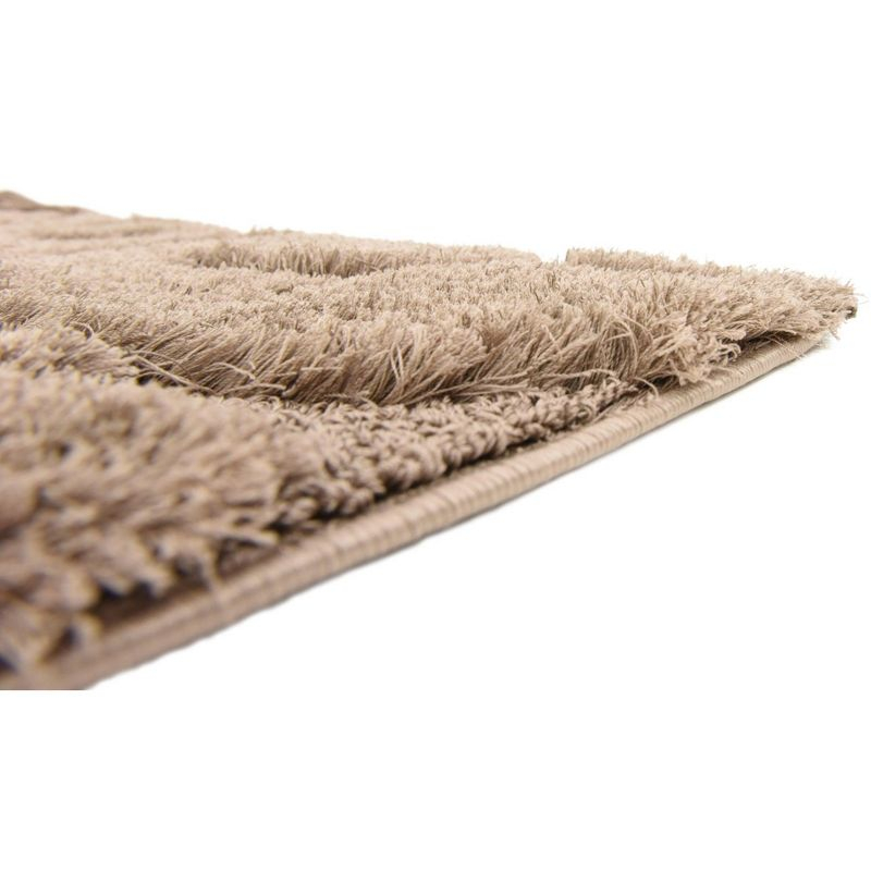 Unique Loom Floral Shag Collection Area Rug - Carved (5' 1" x 8' Rectangle Brown)