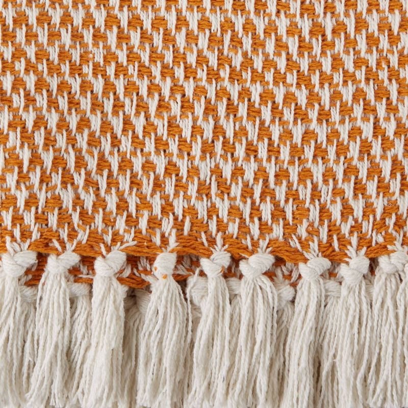50"x60" Woven Throw Blanket Pumpkin Spice - Design Imports: Lightweight, Machine Washable