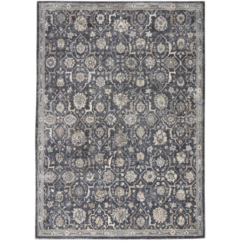 Nourison Home Moroccan Celebration KI385 Navy/Beige/Gray Indoor Area Rug - 5'3 X 7'3
