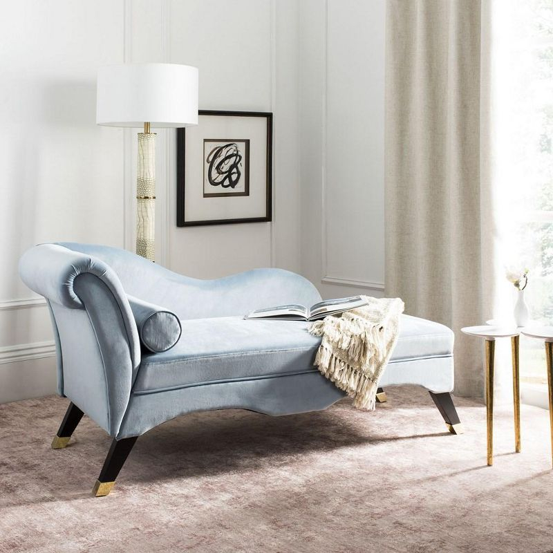 Caiden Chaise - FOX6284 - Slate Blue/Black - Safavieh