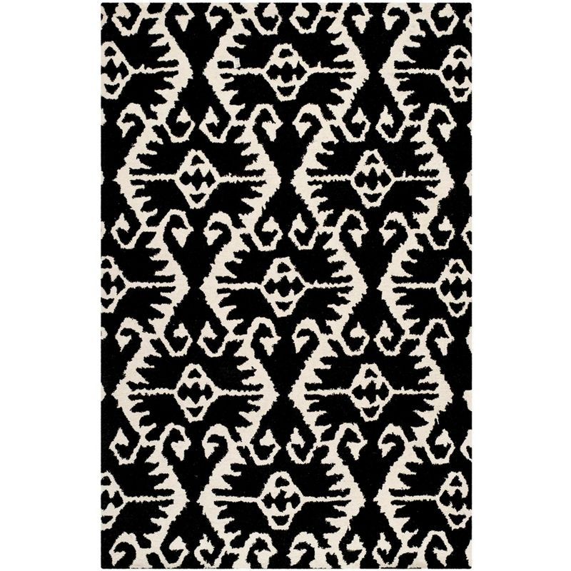 Wyndham WYD323 Hand Tufted Indoor Area Rug - Black/Ivory - 6'x9' - Safavieh.