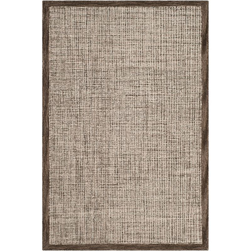 Abstract ABT220 Hand Tufted Indoor Accent Rug - Brown/Ivory - 4'x6' - Safavieh