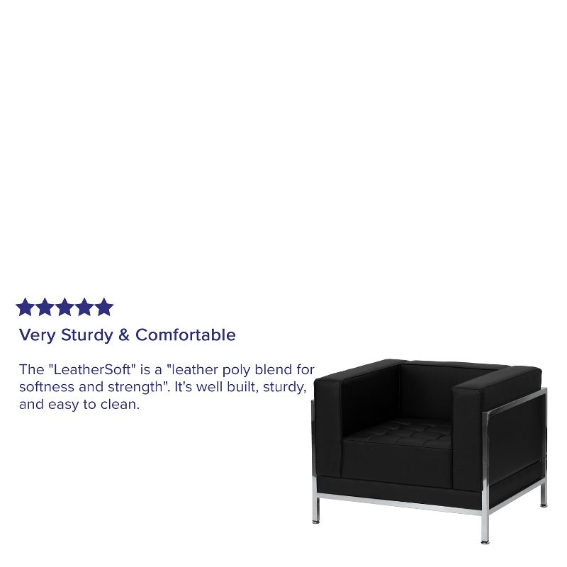 Flash Furniture HERCULES Imagination Series Contemporary Black LeatherSoft Chair with Encasing Frame