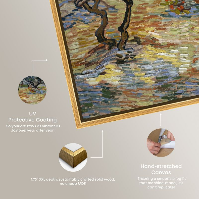 Art Remedy Vincent van Gogh - Olive Trees Van Gogh Classic Fields and Floral Wall Art, 24" x 20", Gold Frame