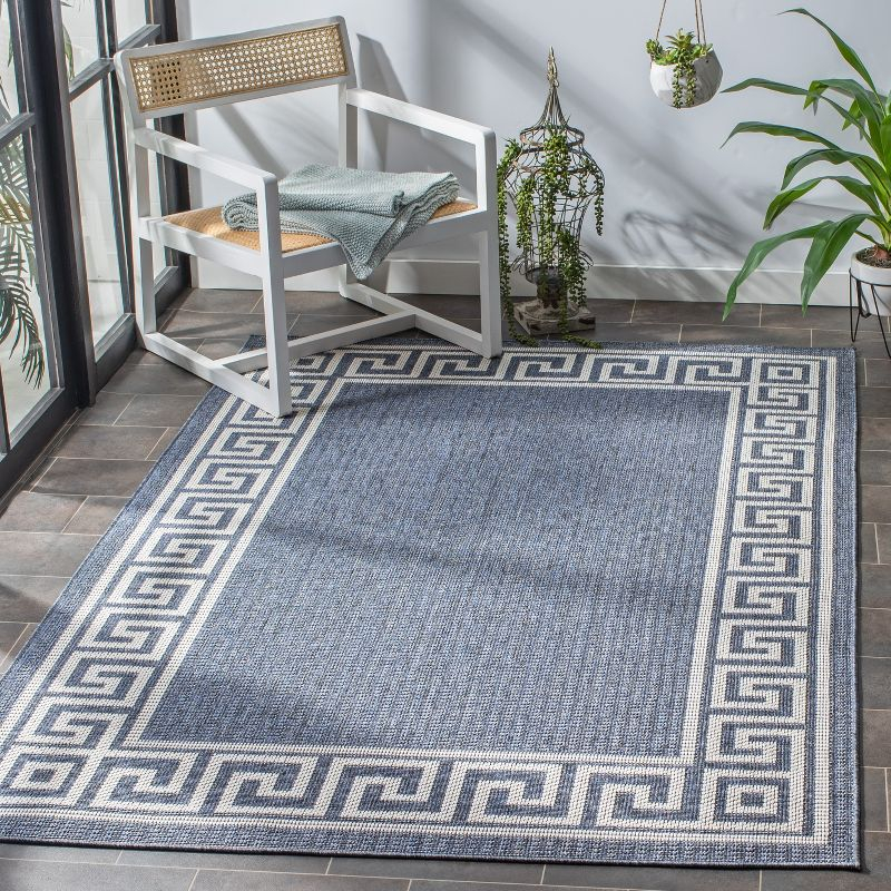 Bermuda BMU820 Power Loomed Indoor/Outdoor Area Rug - Dark Blue/Ivory - 8'9"x11'9" - Safavieh.