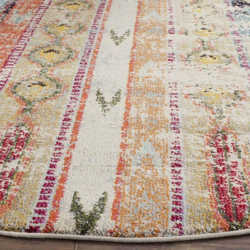 Monaco MNC222 Power Loomed Indoor Area Rug - Multi - 9' Round - Safavieh
