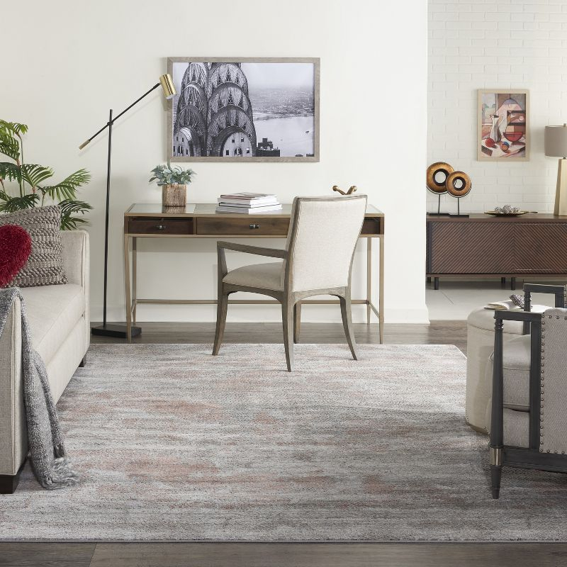 Nourison Rustic Textures Indoor Area Rug Light Grey/Rust 7'10" x 10'6"