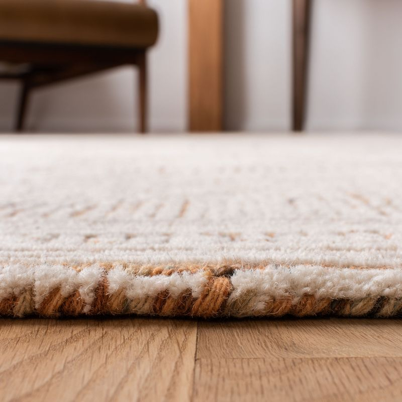 Abstract ABT340 Handmade Indoor Area Rug - Ivory/Rust - 6'x6' - Safavieh