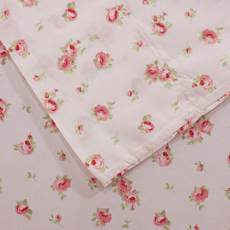 Modern Threads Sweet Rose Printed 4 Piece Sheet Set, Blush California King