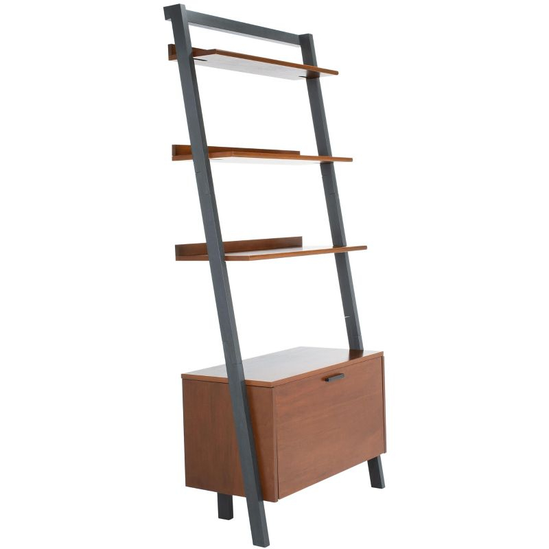 Vlad 3 Shelf 1 Door Etagere - ETG9405 - Honey Brown/Charcoal - Safavieh