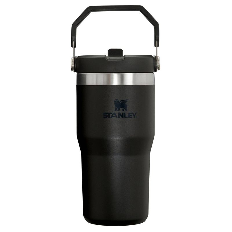 Stanley 20 oz Stainless Steel Ice Flow Flip Straw Tumbler Black 2.0: Dishwasher-Safe Drinkware for Hot & Cold Beverages