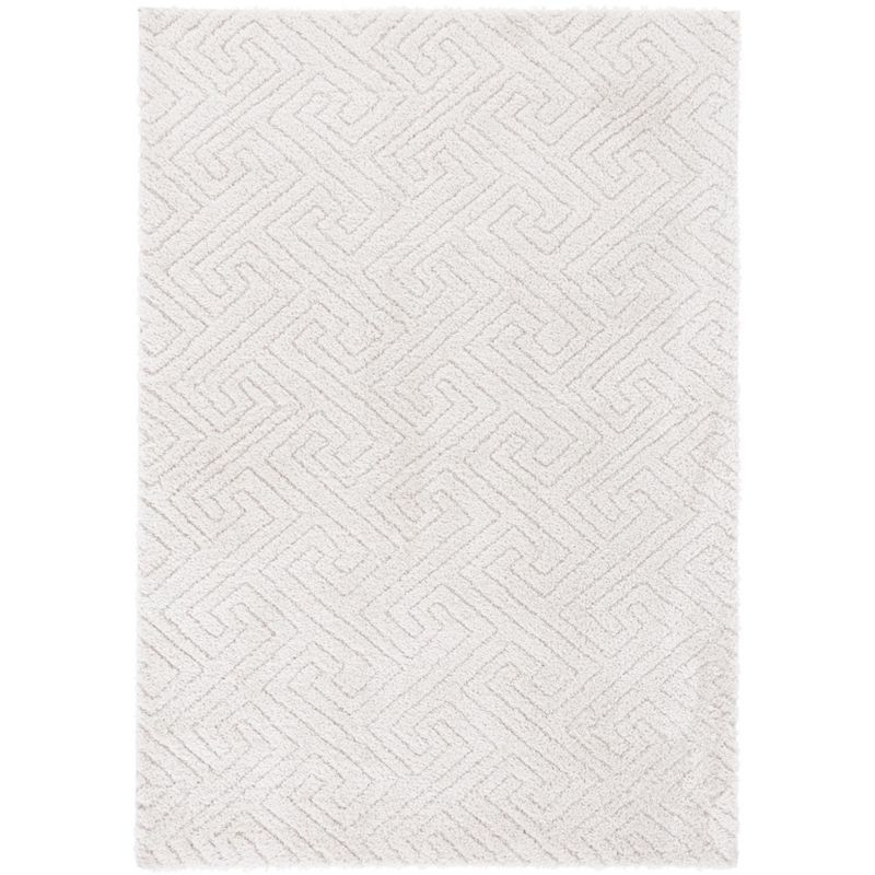 Tahoe Shag THO652 Power Loomed Indoor Area Rug - Ivory - 4'x6' - Safavieh