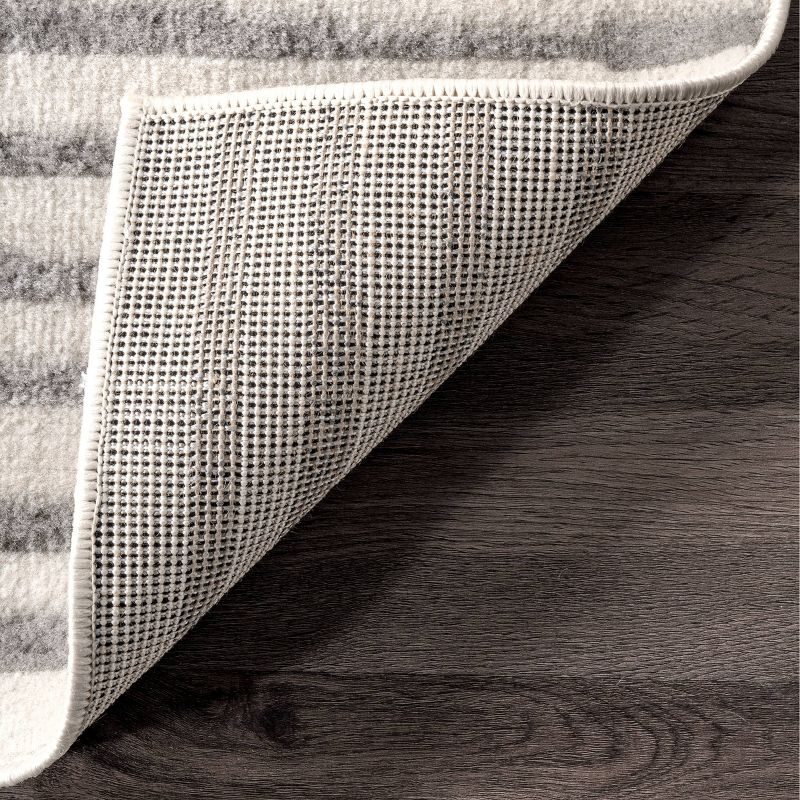 4'x6' Briggs Contemporary Striped Area Rug Light Gray - nuLOOM: Geometric Pattern, Low Pile, Indoor Use, Rectangle