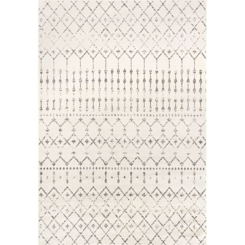 Nuloom 6 Octagon Moroccan Blythe Indoor Area Rug, Grey, Faded Bohemian Design, Stain Resistant, BedroomLiving Room, Kitchen,