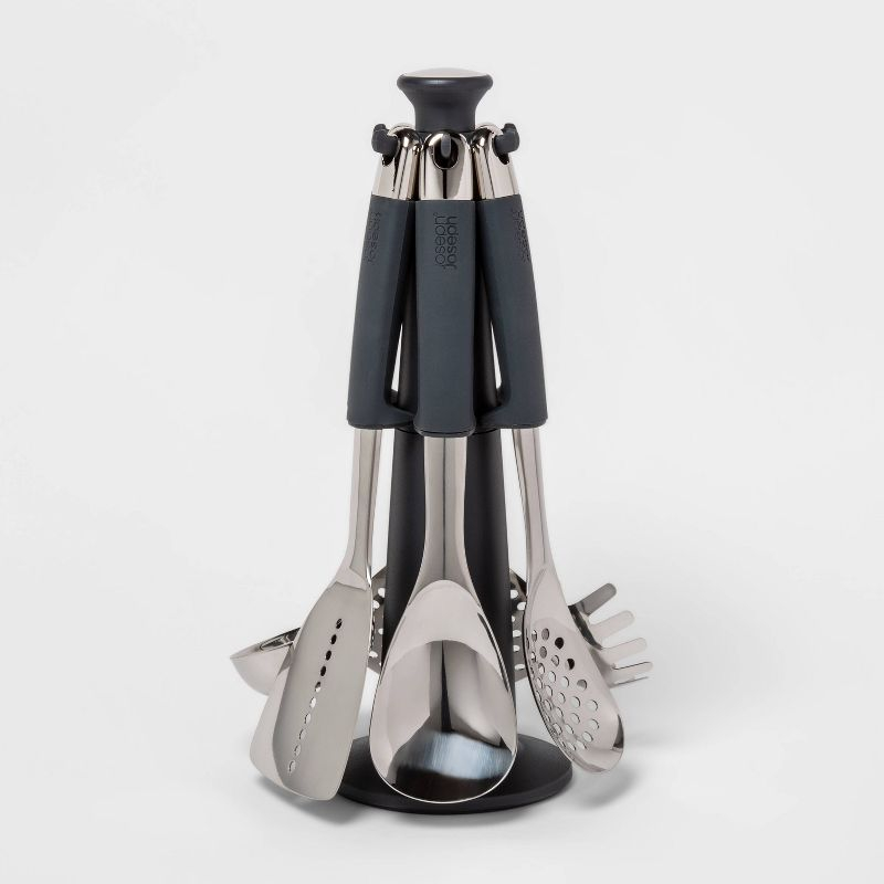 Joseph Joseph 6pc Stainless Steel 100 Collection Rotating Kitchen Utensil Set: Cooking Utensils & Spatula Set, Dishwasher-Safe