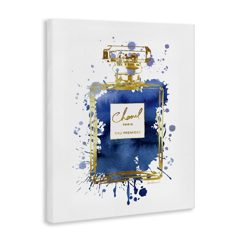 Stupell Industries Blue Pop Splash Glam Fragrance Bottle, 16" x 20"
