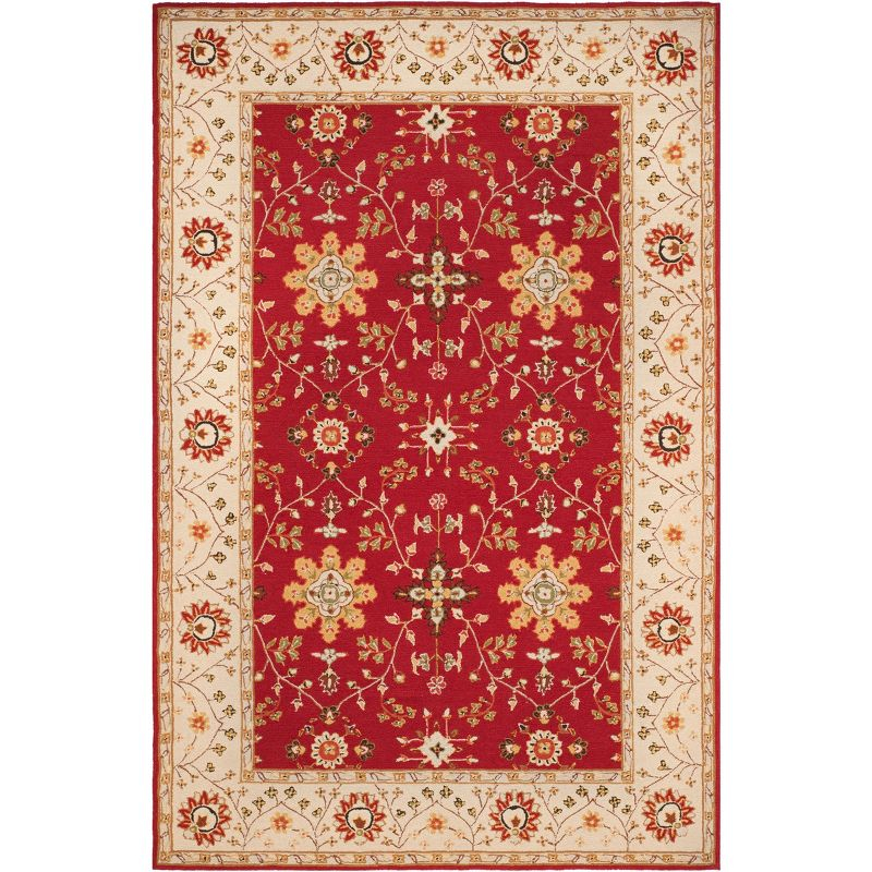 Easy Care EZC751 Hand Hooked Area Rug - Red/Ivory - 4'x6' - Safavieh.