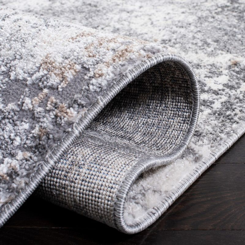 Aston ASN705 Power Loomed Indoor Area Rug - Ivory/Grey - 6'7"x6'7" - Safavieh