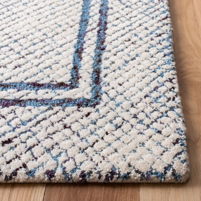 Abstract ABT341 Hand Tufted Area Rug - Ivory/Navy - 5'x8' - Safavieh .