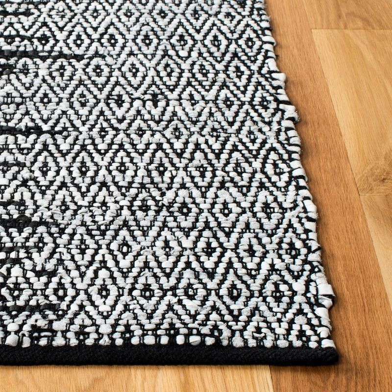 Vintage Leather VTL389 Hand Woven Indoor Accent Rug - Light Grey/Black - 3'x5' - Safavieh.